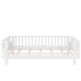 thumbnail image 4 of Bellemave Full Size Bed Frame, Full Montessori Bed with Safety Guardrails and Detachable Fence, Wood Full Daybed Frame, Low Profile & Rounded Corners Design, White, 4 of 8