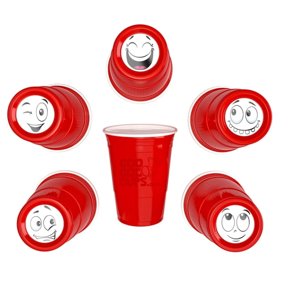 CooCoo Cups® 16oz "Funny Smiley Faces" Party Cups - 50 Count