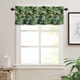 thumbnail image 3 of Summer Palm Tree Valances for Windows Farmhouse Kitchen Curtains Valances Rod Pocket Valance Curtains for Kitchen Windows Nature Green Tropical Plant Leaves Window Valances for Bathroom 54"x18", 3 of 6