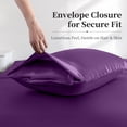 thumbnail image 2 of Yalamila Satin Sheet Set Queen Size, Purple 4 Pcs, Luxury Cooling Silky Soft 4 Pieces Bed Sheet Set with Deep Pocket Fitted Sheet, Flat Sheet and 2 Pillowcase for Hair and Skin, 2 of 10