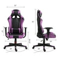 thumbnail image 5 of Gaming Chair Office Desk Chair Ergonomic Reclining Computer Chair Height Adjustable Swivel Recliner with Headrest Lumbar Support, Purple Black, 5 of 7