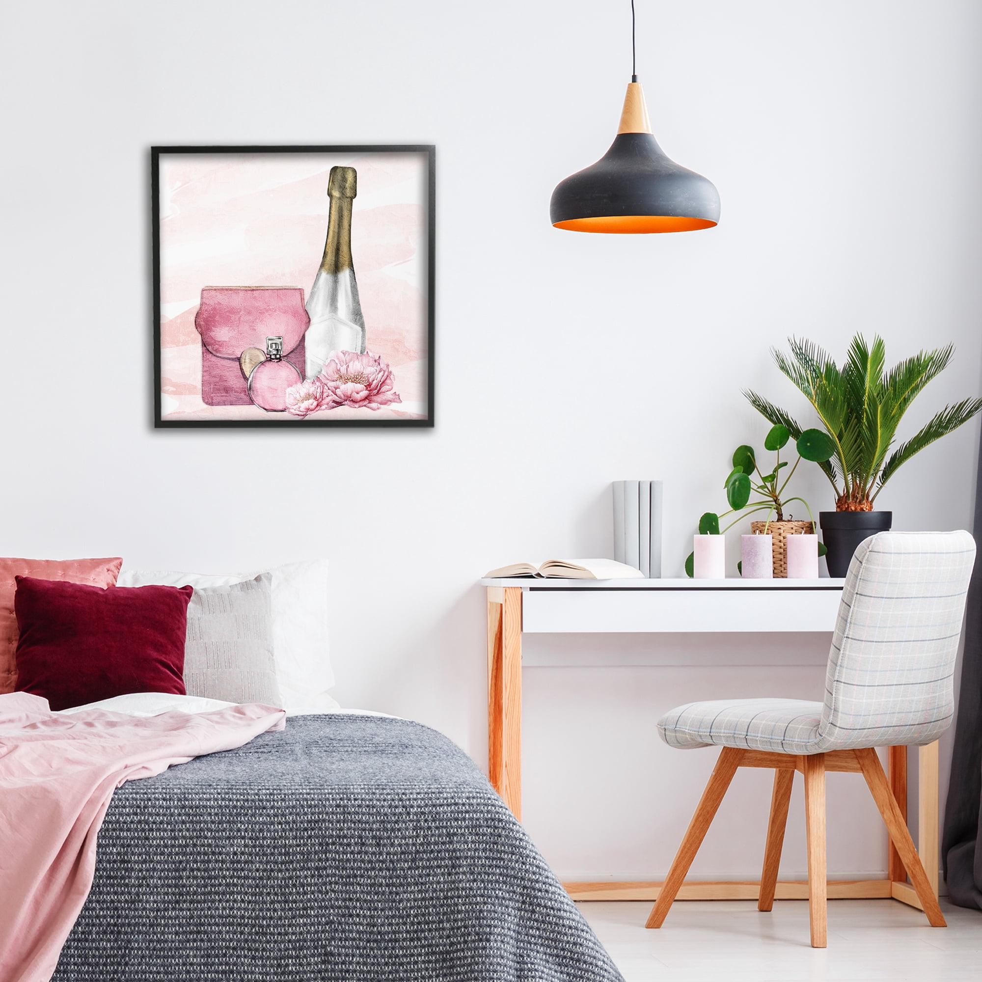 Stupell Industries Glam Time Champagne Black Framed Giclee Art, design by Kim Allen