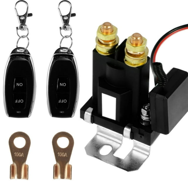 Remote Battery Disconnect Switch 12V DC 500A Battery Cut Off Switch Anti-Theft Battery Kill Switch with 2 Remote Control Wireless Battery Disconnect Switch Isolator for Car Truck