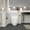 White + Bathroom + American Design,Modern + Ceramic, variant on 1-Piece 1.28 GPF Single Flush Egg Shape Toilet in Glossy White