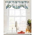 thumbnail image 5 of Tie Up Valance Curtain for Kitchen,Thanksgiving Green Blue Pumpkin Rod Pocket Short Curtains Adjustable Tie-Up Shade Valances,Eucalyptus Leaves Window Treatment for Bathroom Living Room Bedroom, 5 of 8