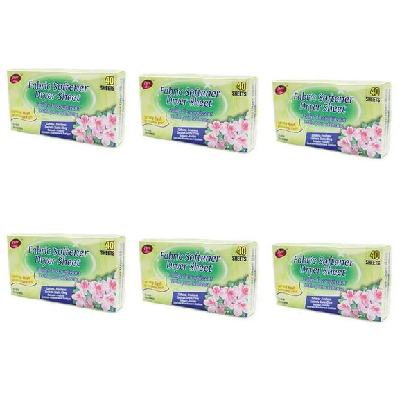 Pure Kleen Fabric Softener Dryer Sheet- Spring Fresh (40 Sheets) (Pack of 6)