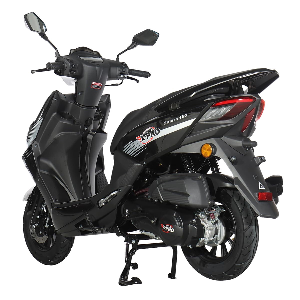 X-Pro Solara 150cc Gas Moped, Fully Automatic Moped with Electric & Kick Start, 10" Aluminum Wheels, Front Disc Brake, LED Headlight, Underseat Storage