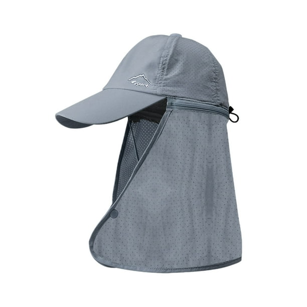 maneras de usar un sombrero protector solar. Sombrero de pescador para senderismo y pesca, para hombres y mujeres, con secado rápido, de béisbol para exteriores con chal.