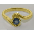 thumbnail image 4 of LBG British Made Traditional 14k Yellow Gold Ring with Natural Sapphire Womens Engagement Ring - 33 size options - Size 4.25, 4 of 5
