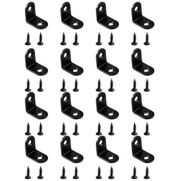 16PCS Thickened Corner Brace 90 L-shaped Right Angle Bracket with 32PCS Screws