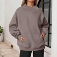 thumbnail image 2 of Women's Neck Sweatshirts,Oversized Turtleneck Long Sleeve Pullover Tops Fall Trendy Soft Sweatshirt Sweatshirts for Women Casual Daily Wear, 2 of 5