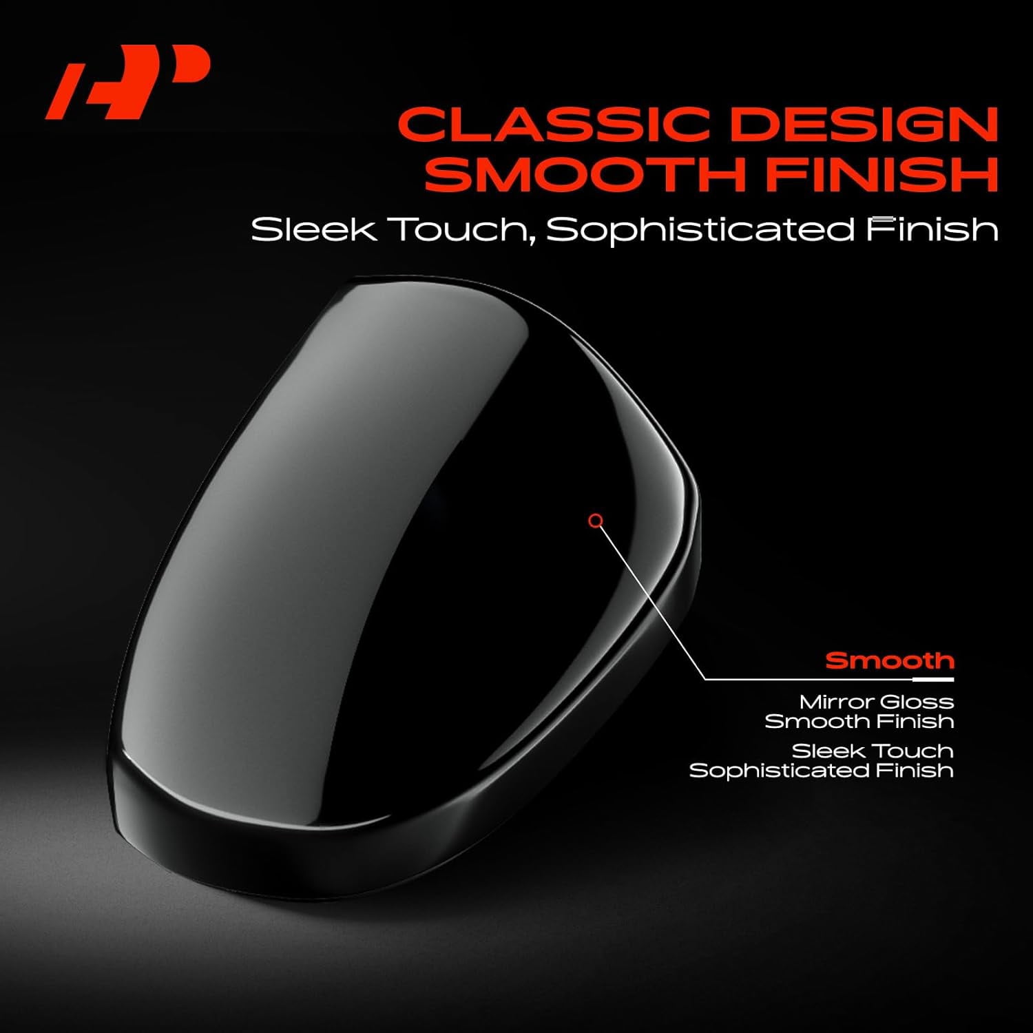 A-Premium Driver Side Rearview Mirror Cover Cap - Compatible with Toyota Sienna 2021 2022 2023 2024 2025 - Smooth Black, with Turn Signal Hole