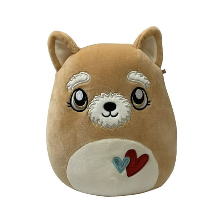 Squishmallows Official Kellytoy Valentines Squad Squishy Soft Plush Toy Animal (8 Inch, Chloeyana Dog)