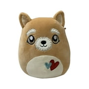 Squishmallows Official Kellytoy Valentines Squad Squishy Soft Plush Toy Animal (8 Inch, Chloeyana Dog)