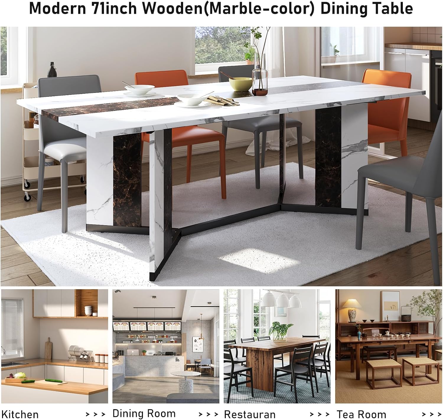 Chvans 71 in Rectangular Dining Table for 6–8 People photo 5