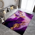 thumbnail image 2 of Purple Marble Texture Area Rugs, Gilded Lines Fluid Art Luxury Abstract Apartment Carpet, Area Rug Fast Drying Machine Washable Apply to Door Mats Porch Hotels Entrance Door 3x4ft, 2 of 6