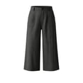 thumbnail image 7 of Maean Cotton Linen Capris for Women Wide Leg Casual Capri Pants Elastic Waist Loose Trousers with Pockets, 7 of 7