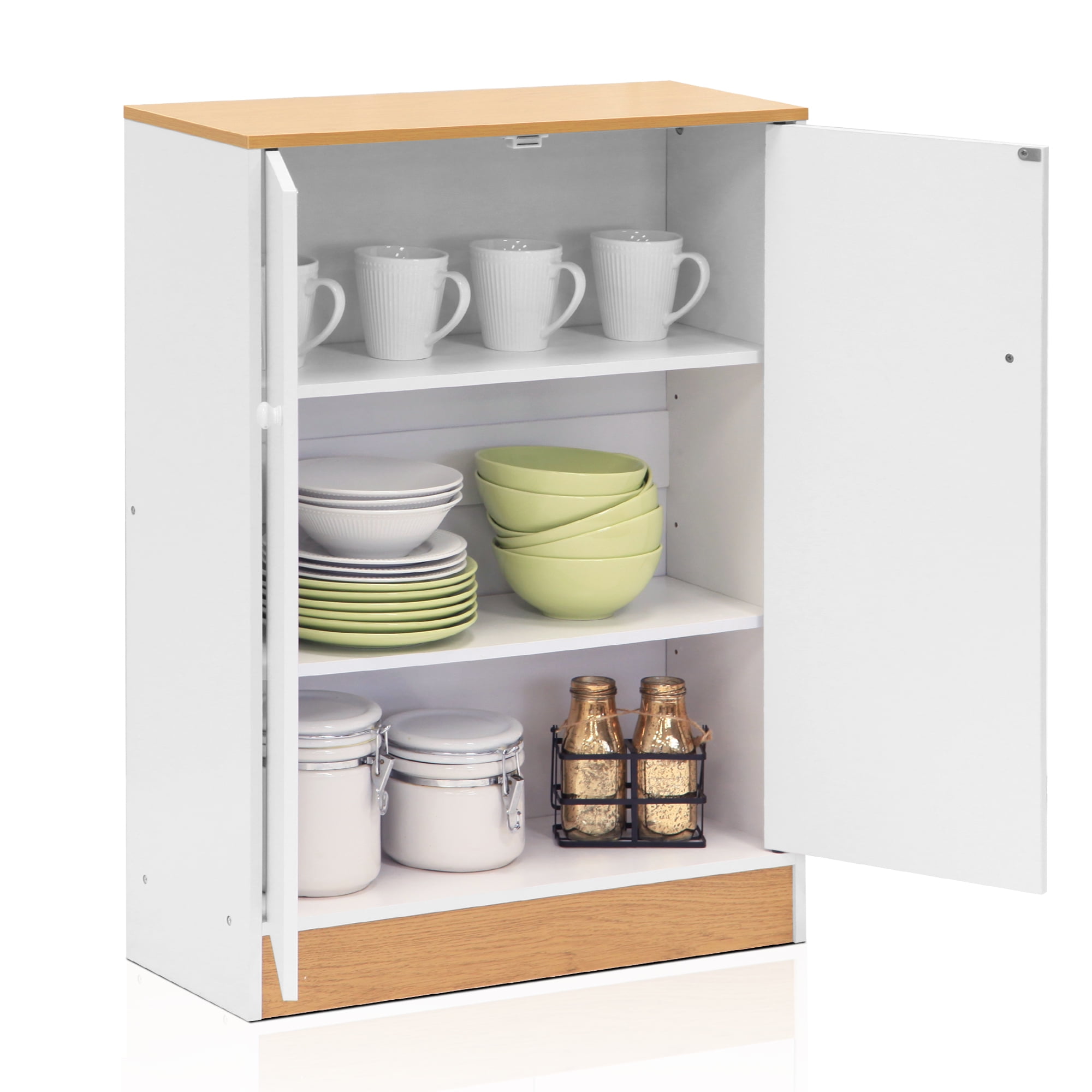Furinno Fnaj 11230 Manya Two Door Storage Cabinet White Com
