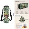 thumbnail image 5 of HUIACONG Green Dino School Backpack 17 Inch Complete 4-Piece Set, Includes Lunch Bag, Pencil Case & Bottle Sleeve, Heavy-Duty Zippers, for Ages 6-11, 5 of 7