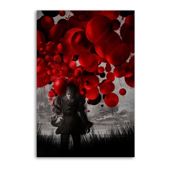IT 2017 Movie Stephen King Horror Movie Picture Print Canvas Poster Wall Paint Art Posters Decor Modern Home Artworks Gift 16x24inch(40x60cm)