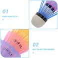 thumbnail image 3 of OULII 12Pcs Durable Plastic Badminton Shuttlecocks with Stable Flight for Practice and Competition, 3 of 8