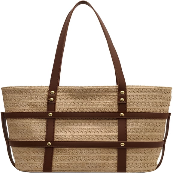 GASTROPOD Straw Beach Bags for Women, Straw Tote Bag, Rattan Purses, Summer Raffia Handbag, Wicker Purse Shoulder Bag