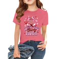 thumbnail image 2 of YunPes Girls Short Sleeve Shirts Kids Crewneck Soft T-Shirts Summer Tees 2‐13 Years Teen Y2k Cherry Printed Shirts Streetwear Dance, 2 of 8