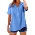 thumbnail image 5 of CYYOLLPF Linen Shirts for Women gauze shorts for women Beach Resort Pants ruffle shorts flowy shorts for women Vintage Baggy paperbag shorts Classic Fit kaftan dresses for women Blue L, 5 of 7