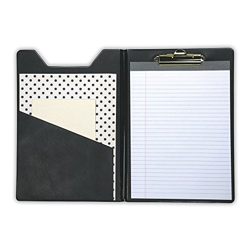 Samsill Value Padfolio with Clipboard, Letter Size Writing Pad, Black