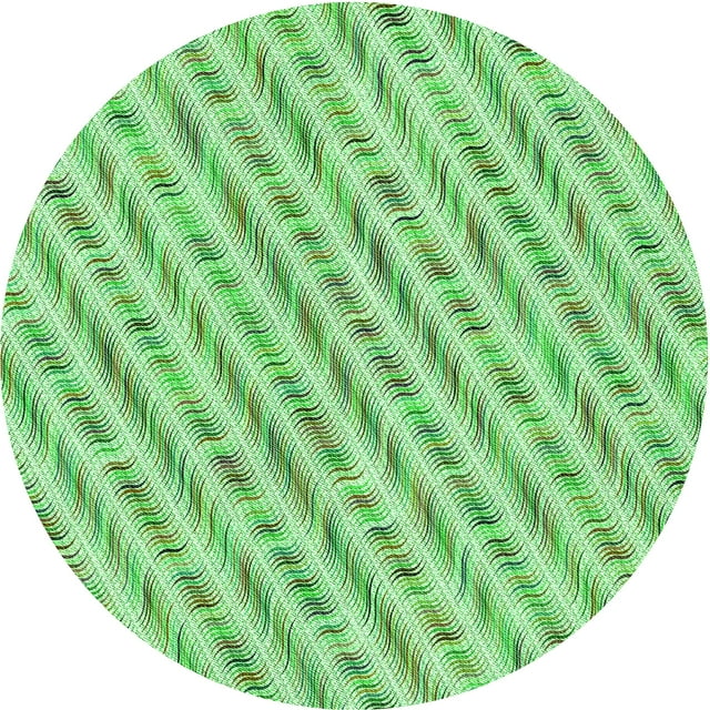 Ahgly Tapis Rond Lavable en Machine Intérieur Vert Jade Transitionnel, 5 Pieds Rond