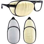 eZAKKA Eye Patches for Adults, Eye Patch for Glasses Eyepatch for Lazy Eye Amblyopia Strabismus and After Surgery (Light Yellow + Light Gray)