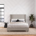thumbnail image 3 of Pemberley Row Upholstered Gray Platform Bed Rectangular Wingback 67.5"W x 85.5"D x 54"H Unassembled, 3 of 14
