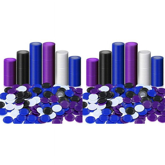 800 Pieces Plastic Poker Chips Game Chips 4 Colors Counter Card for Game Playing Counting Bingo Game Chips Card, 2