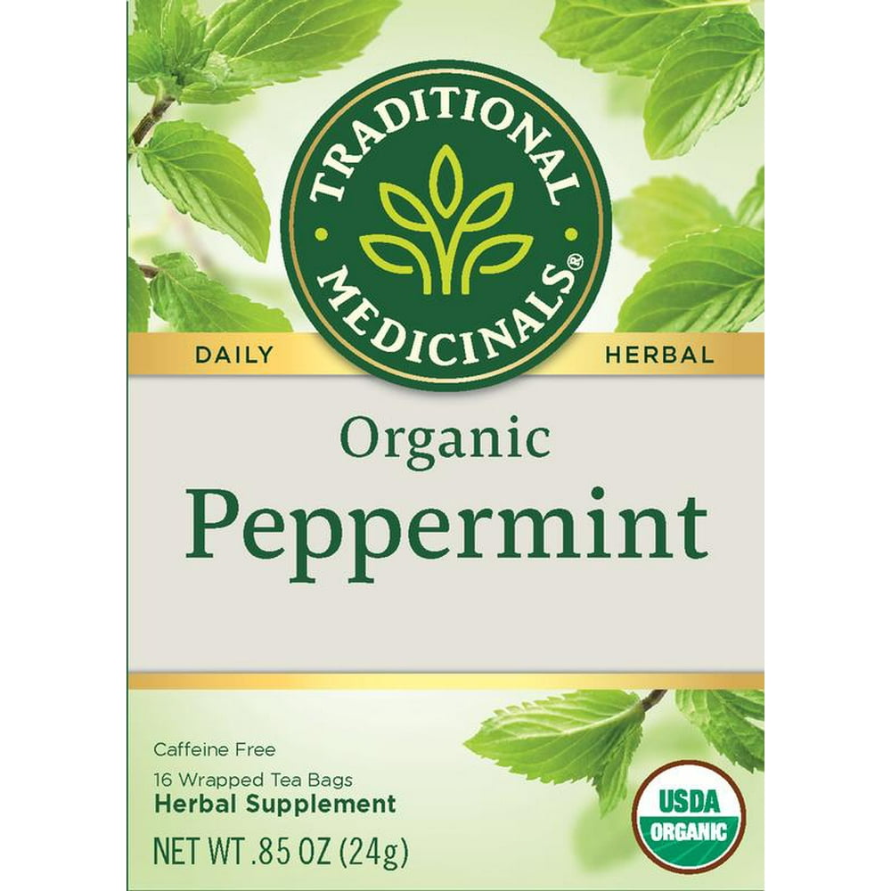 Traditional Medicinals Organic Peppermint Herbal Tea Bags, 16 Ct