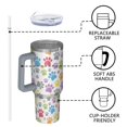thumbnail image 4 of OBREWU White Dog Paw Footprint Tumbler with Handle and Lid,White Dog Paw Footprint 40oz Double Wall Vacuum Insulated Tumbler,Cups Gift for Women and Men, 4 of 7
