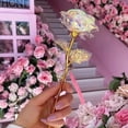 thumbnail image 5 of 30Pcs Artificial Roses, White Rainbow Golden Leaves Faux Flowers Bulk, Long Stem Rose Bouquet for Home Office Wedding Valentines Day Decor Gifts for Mom Grandma Wife Girlfriend, 5 of 7