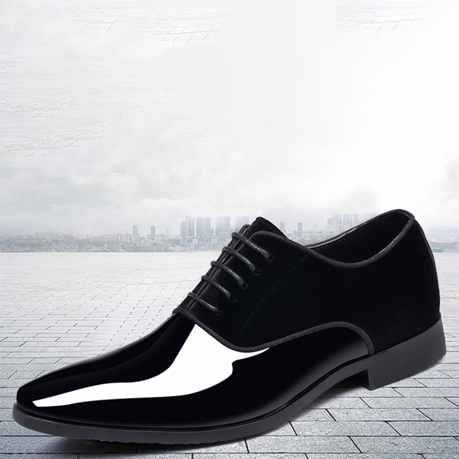 Xucatan Men's Dress Shoes Business Oxfords Patent Leather Dress Shoes Classic Loafers Formal Pointed Lace Up Business Tuxedo Shoes Gift