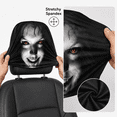 thumbnail image 4 of 2 Pack Funny Scary Headrest Covers for Cars, Stretch Spandex Front Seat Covers, Breathable Washable Spooky Halloween Interior Accessories for Sedan SUV Truck, 4 of 8