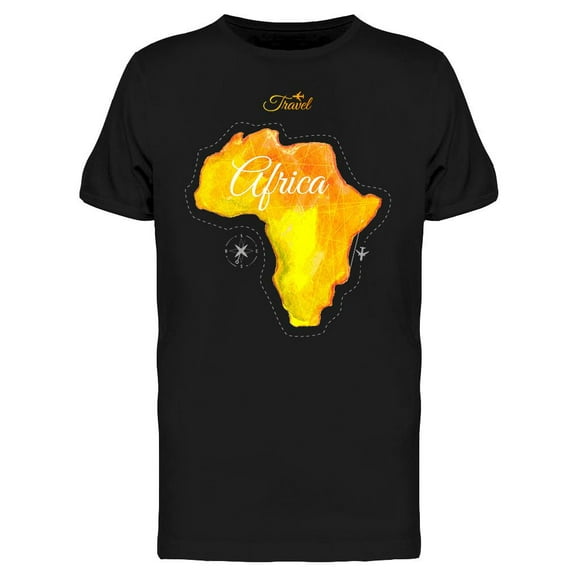 Watercolor Africa Map T-Shirt Men -Image by Shutterstock, Male Medium