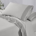 thumbnail image 6 of Modern Threads 4-Piece Crochet Lace Hem Dove Gray Microfiber Bed Sheet Set, King, 6 of 17