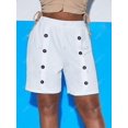 thumbnail image 2 of Pantalones cortos de bermudas de estilo de marinero con botones Rosegal Pantalones cortos de talla grande, 2 of 5