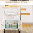 thumbnail image 4 of HOMCOM Kitchen Island with Bamboo Top, Cabinet, Drawer and Wire Basket, 4 of 10