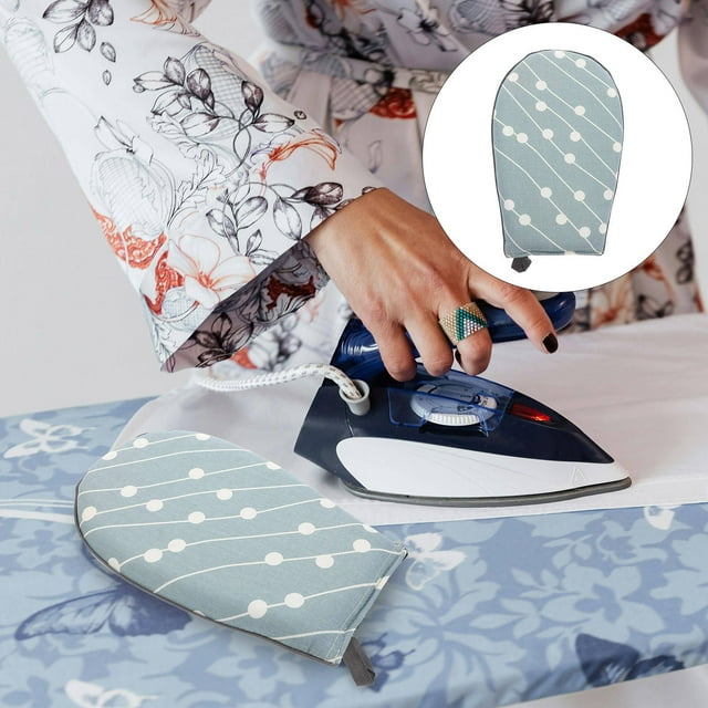 VERDANVERSE 1Pcs Hand Iron Mat With Heatproof Glove Polyester Sky Blue For Home Users