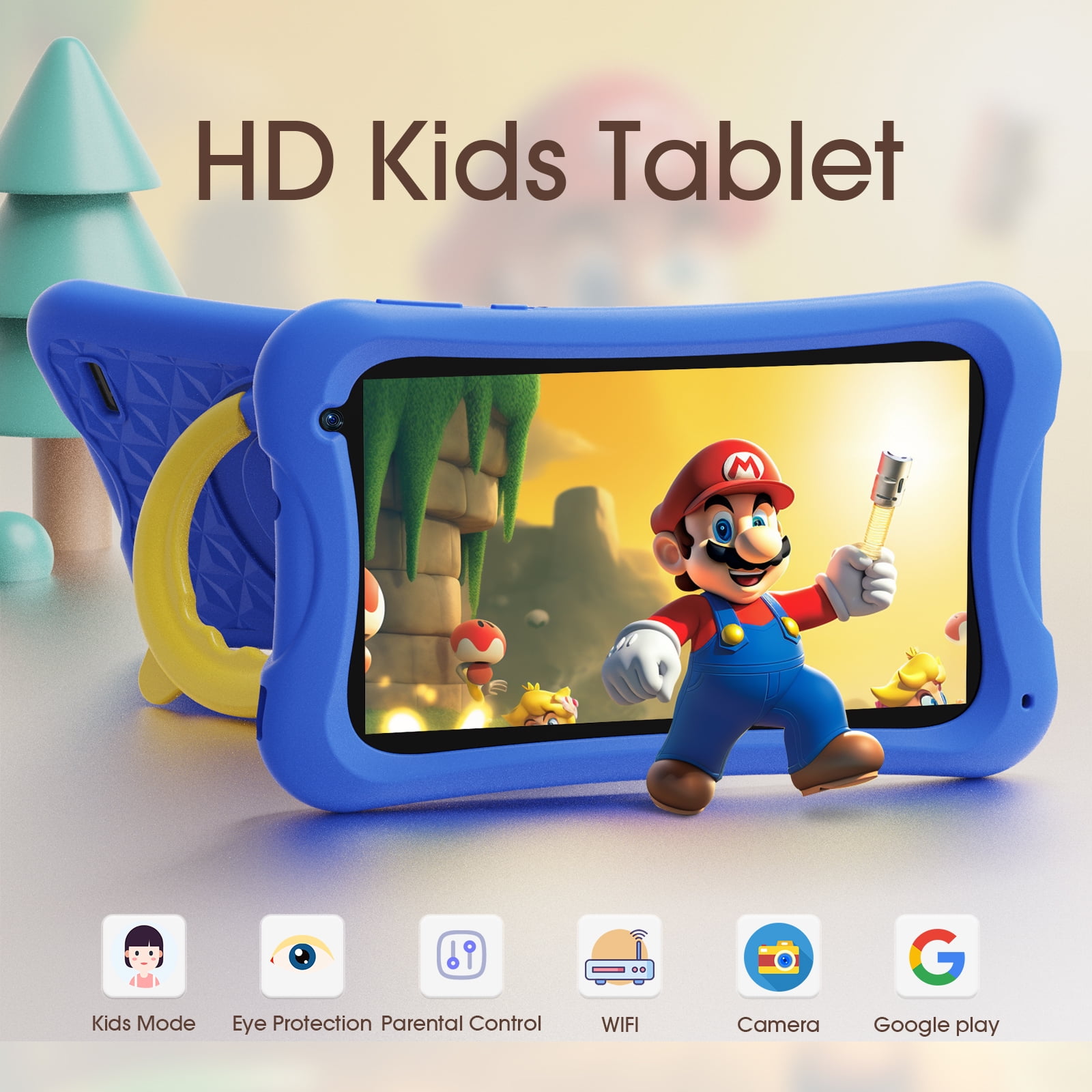 Digiland Kids Tablet 7 inch,Android 13 Go Quad Core Tablet for Toddler with IWAWA App, 32GB ROM+5GB RAM,Parent Control,Wi-Fi,Blue