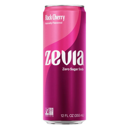 Zevia Zero Sugar, 0 Calorie Sleek Soda Can, Black Cherry 12 fl oz