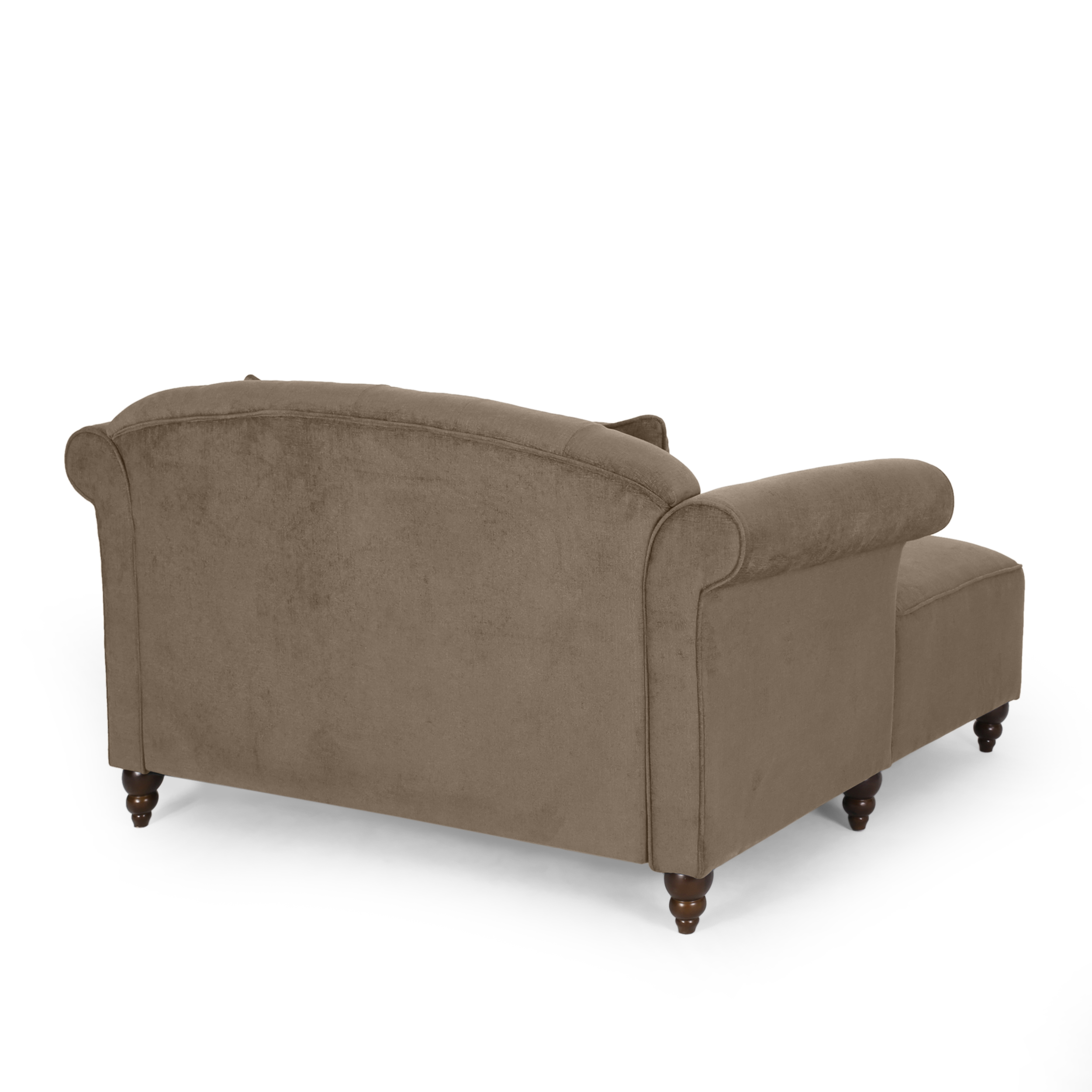 Noble House Ackland Indoor Upholstered Tufted Double Chaise Lounge, Brown