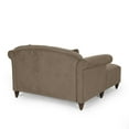 thumbnail image 4 of Noble House Ackland Indoor Upholstered Tufted Double Chaise Lounge, Brown, 4 of 10
