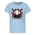 thumbnail image 3 of YUEHUA Clothes for Girls 10-12 Summer Boys Girls and Children's Short Sleeved Baseball Patterned Casual Loose Fitting Short Sleeved T Shirt, Size 4-5 Years, 3 of 6