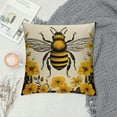 thumbnail image 2 of Chilfamy  Bee Happy Bee Kind Pillow Covers Yellow White Buffalo Plaids Bee Throw Pillow Case Summer Gnome Decorative Pillow Case Cushion Cover for Home Office Farmhouse Sofa 18x18in, 2 of 5