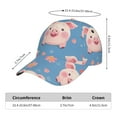 thumbnail image 2 of Pofeuu Cute Pig Flowers Print Adult Adjustable Embroidered Graphic Baseball Hat for Men and Women, 2 of 6